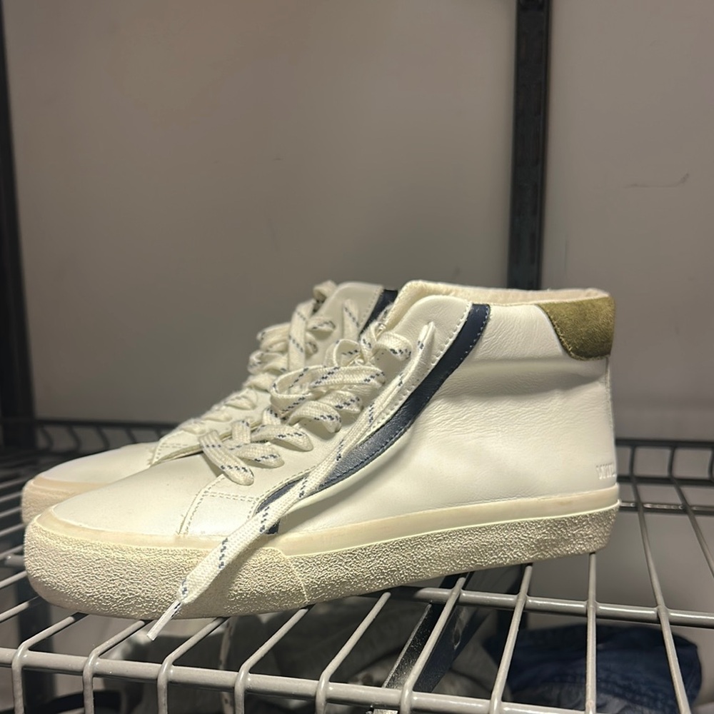 Madewell White High-Top Sneakers with Blue Stripe
Brand new without tags